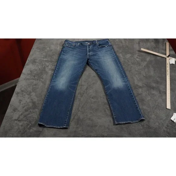 Levi's 501 Premium Denim Jeans Size 40 x 30 High Waist Button Fly Straight Leg - Picture 10 of 16